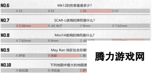 pubg重返故地答题答案大全