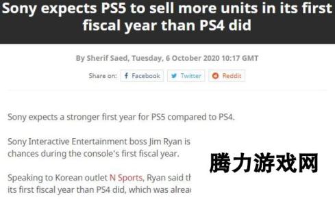 索尼乐观预测-PS5首财年销量超越PS4，市场前景看好